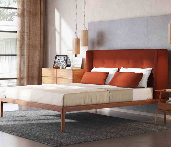 Diseños de cama de lujo de madera maciza de madera maciza