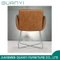 Ocio moderno PU Asiento de cuero Piernas Chormed Silla Muebles para el hogar