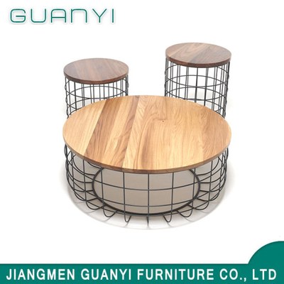 Mesa de café de metal de muebles de madera nuevo moderno 2019